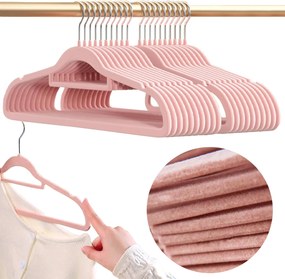 Zestaw wieszaków welurowych MAGIC VELVET 20 szt. różowe