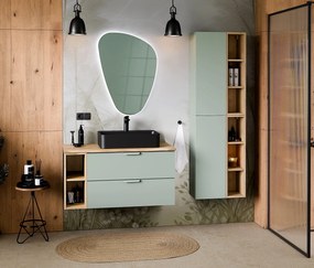 Jasnozielona szafka łazienkowa pod umywalkę - Verdessa 3X 80 cm