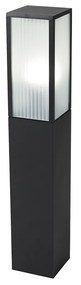 Zewnetrzna Inteligentna lampa podłogowa zewnętrzna czarna z żebrowanym szkłem 80 cm z WiFi A60 - Charlois Nowoczesny Oswietlenie zewnetrzne
