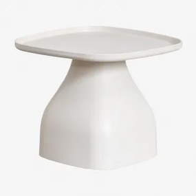 Kwadratowy Stolik Pomocniczy Do Ogrodu 50x50 Cm Z Polipropylenu Jubarri Lodowata Biel & ↑38 Cm - Sklum