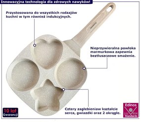 Kremowa Aluminiowa Patelnia Do Jajek Z Powłoką Marmurkową A9-B56