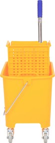HOMCOM Profesjonalny Wózek do Sprzątania z Wiadrem i Praską Kolor Żółty 63x27x67cm | Aosom PL