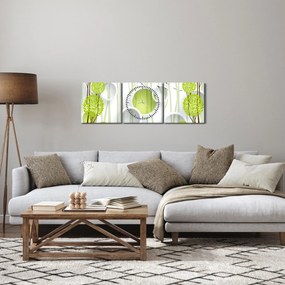 Obraz abstrakcji z drzewami (z zegarem) (90x30 cm)