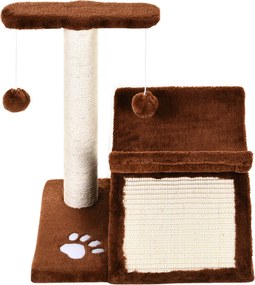 PawHut Drapak dla Kota z Piłką Drzewko do Zabawy i Drapania Wysoka Jakość Brązowy | Aosom PL