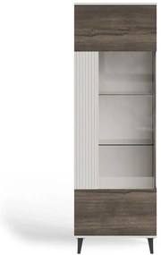 Witryna wysoka RANDOM 2 W-1 60cm orzech/kaszmirowa HALMAR