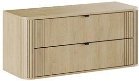 Szafka pod umywalkę nablatową OVALIA CREMONA 2S 120cm dąb cremona z blatem COMAD