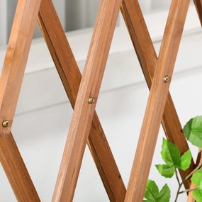 Outsunny Wysokie Łóżko Ogrodowe z Kratką do Pnączy Drewniana Doniczka z Półką na Kółkach do Balkonu | Aosom PL