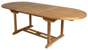 Ogrodowy stół jadalniany , rozkładany – Drewno tekowe – dł. 180-240 cm - BYBLOS II marki MYLIA