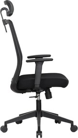 Fotel biurowy siatkowy Proton z zagłówkiem, zgodny z normą BHP