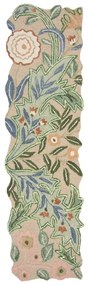 Zielony wełniany chodnik tkany ręcznie 60x230 cm Bryony Shaped Floral – Flair Rugs