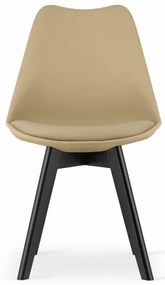 Zestaw jadalniany 1 + 4, czarny stół ADRIA 120x80 cm + beżowe krzesło BALI MARK z czarnymi nogami