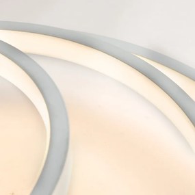 Nowoczesna lampa sufitowa biała z LED i ściemniaczem - Rondas