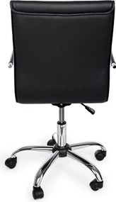 Czarne krzesło biurowe z imitacji skóry Perth – Yes Everyday