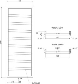 Mexen Zoom grzejnik łazienkowy dekoracyjny 1430 x 530 mm, 477 W, biały - W130-1430-530-00-20