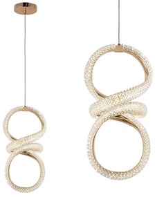 LAMPA WISZĄCA KRYSZTAŁOWA SPIRALA LED G070-CP Złota
