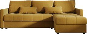 BEDANTE narożnik MOS L BIS Itaka 33 pomarańczowy prawa z funkcją spania sofa w kształcie litery L z pojemnikiem na pościel sofa do salonu kanapa sofa rozkładana