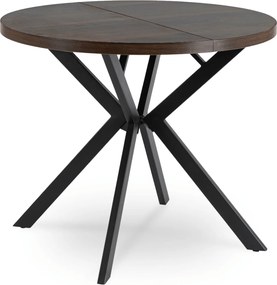 Stół rozkładany w stylu industrialnym Lugo 90-190 cm, orzech/czarny
