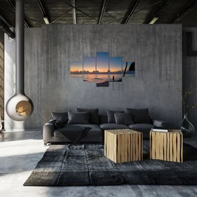 Obraz kobiety na plaży (125x70 cm)
