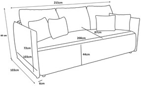 Czarna welurowa sofa tapicerowana z pojemnikiem H4-P61