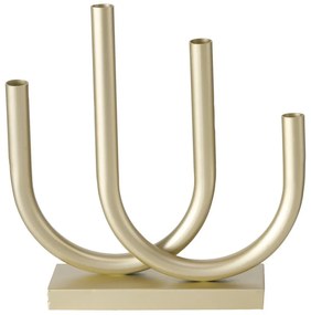 Złoty świecznik Tonis, metalowy, 33 x 34 cm