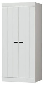 Biała szafa z litego drewna sosnowego 77x175 cm Connect – WOOOD