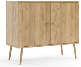 Skandynawska komoda boho dąb craft złoty N7-D31