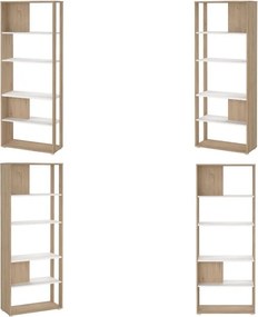 Regał biurowy otwarty 4 półki Sign 80 jackson hickory/biały mat