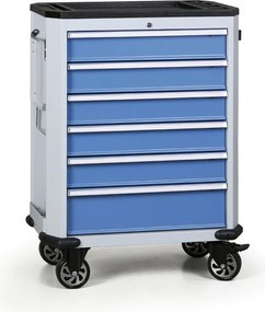 Wózek warsztatowy mobilny na narzędzia G2, 6 szuflad, niebieski