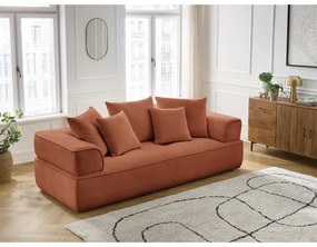 Sofa z tkaniny szenilowej w kolorze terakoty 237 cm Whesley – Bobochic Paris
