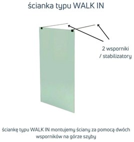Ścianka prysznicowa WALK IN FIX brązowa 8 mm MOLIS NATURE Brown Round MASSI I Różne rozmiary : Kolor profili kabiny - czarny, Szerokość ścianki - 100 cm, Typ montażu - WALK in FIX (Do ściany)