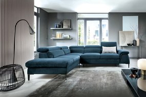Masseno Narożnik MESTO z funkcją spania i pojemnikiem na pościel Narozniki L, Rozkładana sofa - Niebieski, VOGUE 13