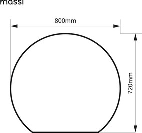 Lustro półokrągłe oszlifowane z podświetleniem MOON Orbit LED | Różne rozmiary | Różne kolory : Kolor tafli szkła - Srebrny, Rozmiar - 80 x 72 cm