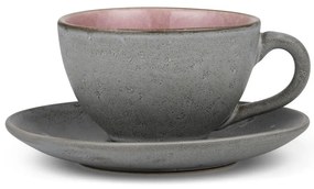 Różowo-szara kamionkowa filiżanka do cappuccino 220 ml Mensa − Bitz