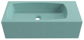 Zestaw umywalka betonowa prostokątna bez otworu na baterię 65 x 30 cm z półką ZALM i konsola