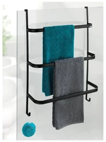 Czarny wieszak na ręczniki Wenko Towel Holder Black, 21x54 cm