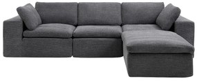 Kanapa narożna modułowa z antracytowej tkaniny  CORTOLINE
