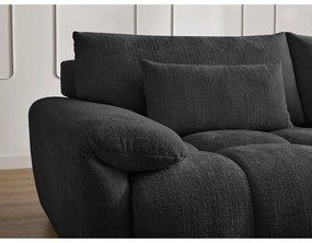 Czarna sofa z tkaniny szenilowej 264 cm Ivane – Bobochic Paris