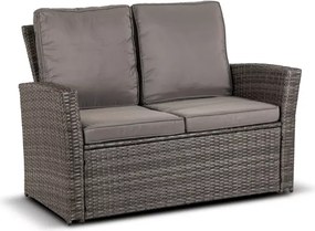 Zestaw mebli ogrodowych Arachi 2 fotele + sofa + stolik + 2 pufy szary taras balkon ogród