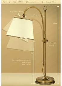 Lampa stołowa z abażurem L-B1W
