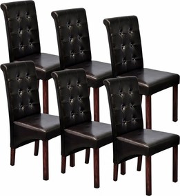 Komplet 6 tapicerowanych krzeseł pikowanych wenge S2-D38