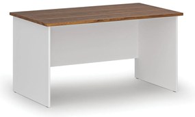 Biurko PRIMO WHITE, 140x80 cm, biały/orzech
