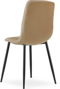 Brązowe krzesło do kuchni LIBRA z czarnymi nogami