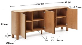Komoda w dekorze jesionu w naturalnym kolorze 200x79x40 cm Salaya – Kave Home