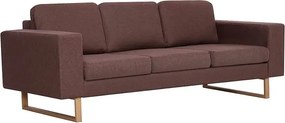 Elegancka trzyosobowa sofa  brązowaF2-M30