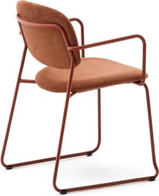 Metalowe krzesło z podłokietnikami w kolorze terakoty Meli – Kave Home