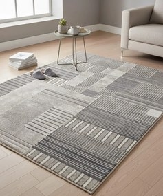 Elegancki popielaty dywan w nowoczesnym stylu K1-A53