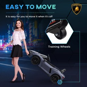 AIYAPLAY Elektryczny samochód dla dzieci 3-5 lat, płynny napęd, zdalnie sterowany, z klaksonem, plastik i metal, szary