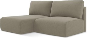 Otwarty Lewy narożnik z funkcją spania - z tkaniny strukturalnej - ciemny beż - KONA