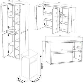 Zestaw mebli łazienkowych biały 60x45x100 viola