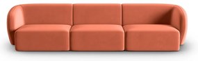 Różowa aksamitna sofa 266 cm Paolo – Milo Casa